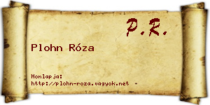 Plohn Róza névjegykártya